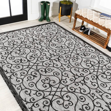 Madrid Vintage Filigree Textured Weave Indoor/outdoor Area Rug